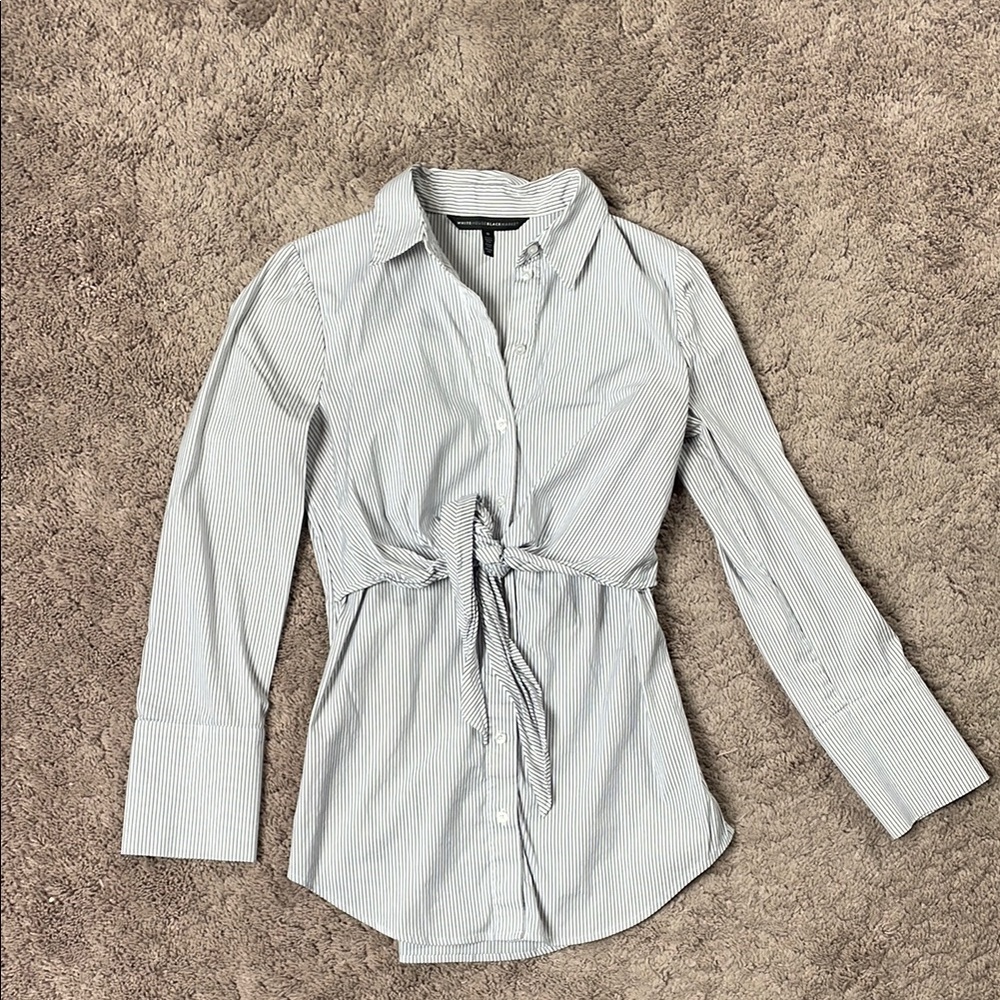 White House Black Market Striped Button-Down Shirt